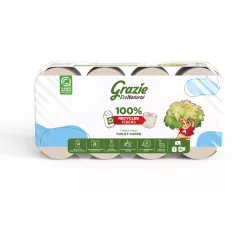   Lucart GRAZIE NATURAL háztartási toalettpapír 3 rétegű, 8 tekercses