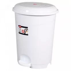   Planet Pedálos szemetes kuka, műanyag, LUXURY fehér, kivehető kosárral, 50L NO5