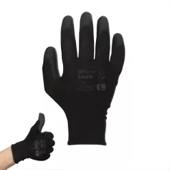   MERCATOR tech black+black PU mártott kesztyű XL (12db/csomag)